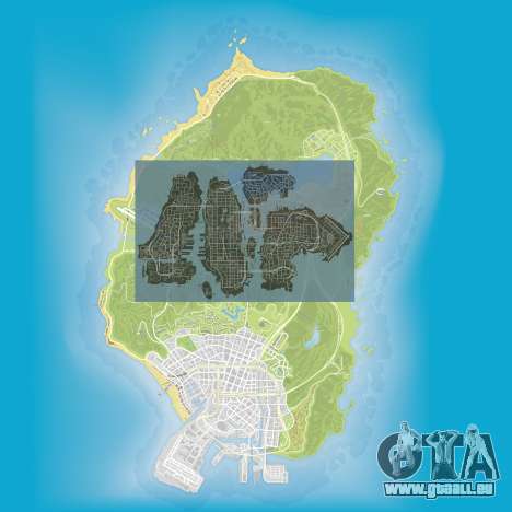 une Comparaison de la taille des maps de GTA 5 et GTA 4