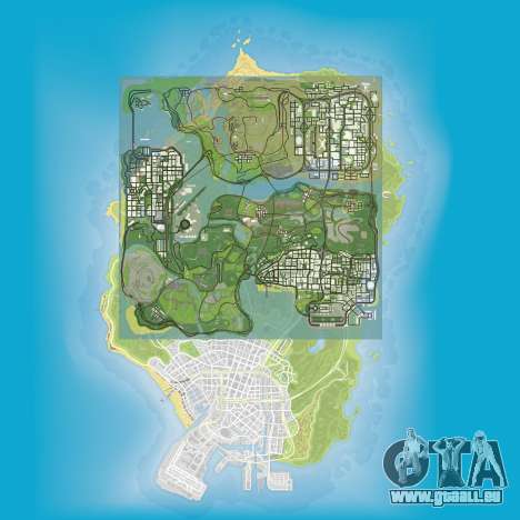 une Comparaison de la taille des maps de GTA 5 et GTA San Andreas