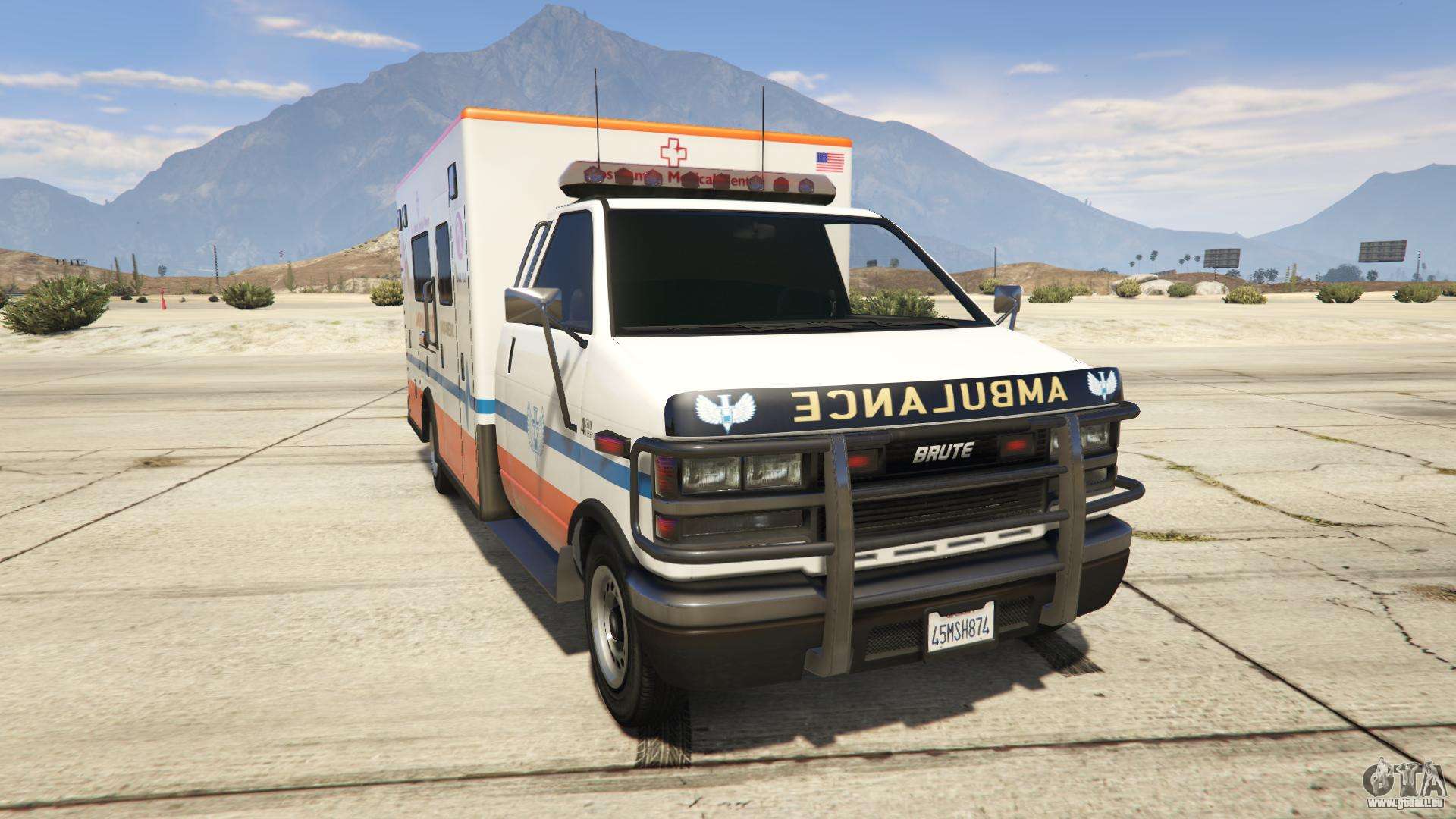 GTA 5 Brute Ambulance Los Santos Medical Center - front-Ansicht