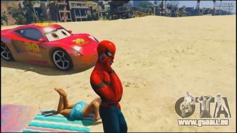 Spider-man sur la plage dans GTA 5
