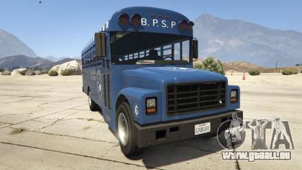 GTA 5 Vapid Prison Bus - captures d'écran, la description et les spécifications des bus.