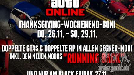 Thanksgiving-Wochenende in GTA Online: Doppelte Belohnung in alle Widersacher-Modus, Black Friday und mehr