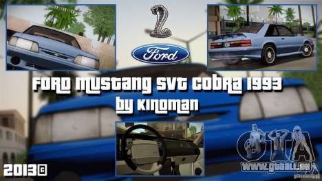 Ford Mustang SVT Cobra 1993 für GTA San Andreas