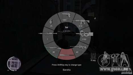 GTA 5 Weapon Wheel HUD pour GTA 4