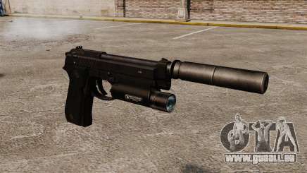 Pistolet semi-automatique Beretta 92 avec silencieux pour GTA 4