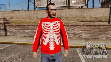 Chandail rouge-squelette - pour GTA 4