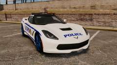 Chevrolet Corvette C7 Stingray 2014 Police pour GTA 4