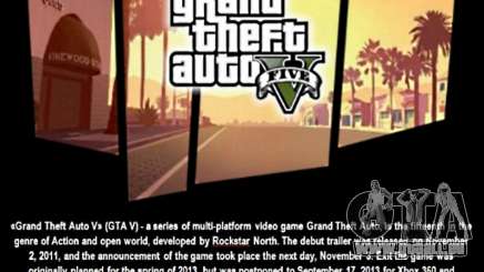 Boot-Bildschirm GTA V für GTA San Andreas