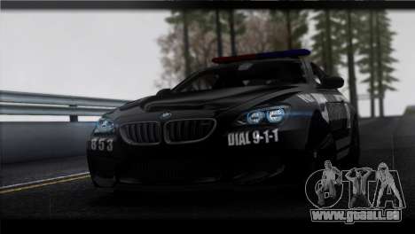 BMW M6 Coupe Redview Police für GTA San Andreas