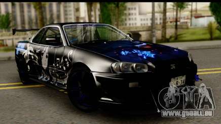 Nissan Skyline GT-R BNR34 Mio Akiyama Itasha pour GTA San Andreas