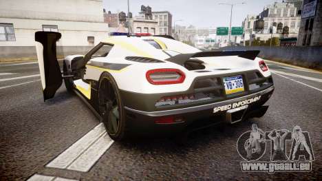 Koenigsegg Agera 2013 Police [EPM] v1.1 Low Qual pour GTA 4
