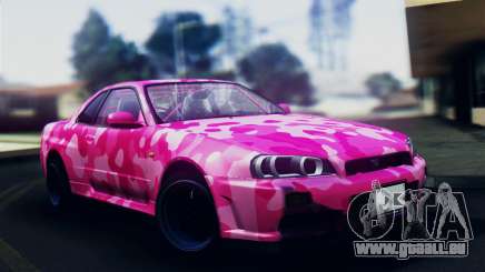 Nissan Skyline R34 Camo Drift für GTA San Andreas