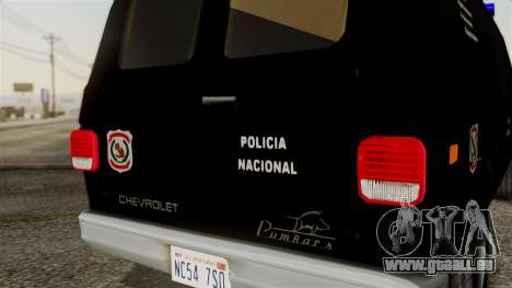 Chevrolet Chevy Van G20 Paraguay Police pour GTA San Andreas