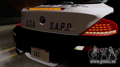 BMW M6 E63 Police Edition pour GTA San Andreas