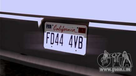 CA & NV License Plates für GTA San Andreas