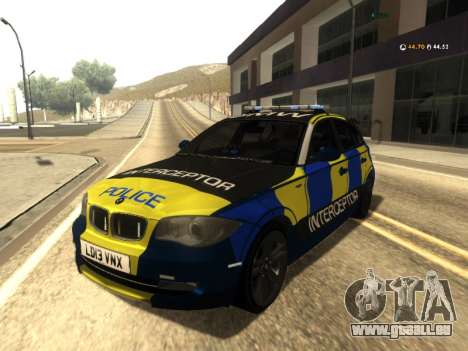 BMW 120i SE UK Police ANPR Interceptor pour GTA San Andreas