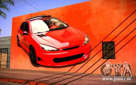 Peugeot 206 Wall Grafiti pour GTA San Andreas