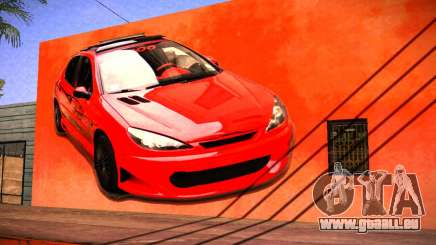 Peugeot 206 Wall Grafiti für GTA San Andreas