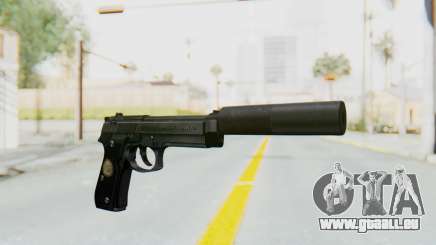 Tariq Iraqi Pistol Back v1 Black Silenced für GTA San Andreas