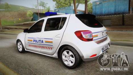 Dacia Sandero 2016 Romanian Police pour GTA San Andreas