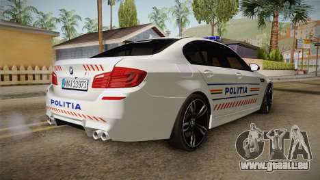 BMW M5 F10 Romanian Police pour GTA San Andreas