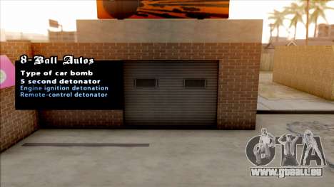 Garage Bomb Changer pour GTA San Andreas