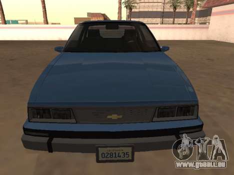 Chevrolet Cavalier 1988 Coupé pour GTA San Andreas