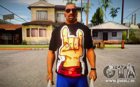 Rock Hand Black T-Shirt pour GTA San Andreas