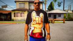 Rock Hand Black T-Shirt für GTA San Andreas
