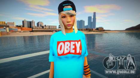 Blonde en tee-shirt bleu pour GTA San Andreas