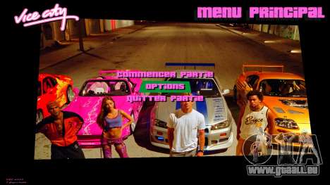 Menu Fast & Furious 2 pour GTA Vice City