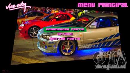 Menu Fast and Furious 2 pour GTA Vice City