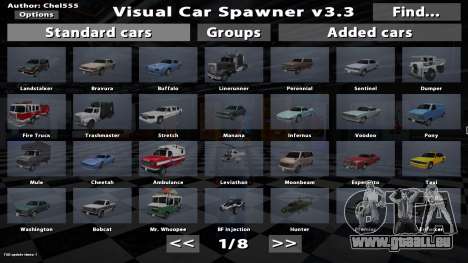 Visual Car Spawner v3.3 pour GTA San Andreas