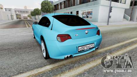 BMW Z4 M Coupe (E86) 2007 Turquoise pour GTA San Andreas
