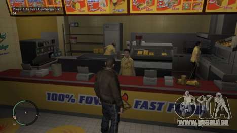 Real Cluckin Bell Interior In Northwood TBoGT pour GTA 4