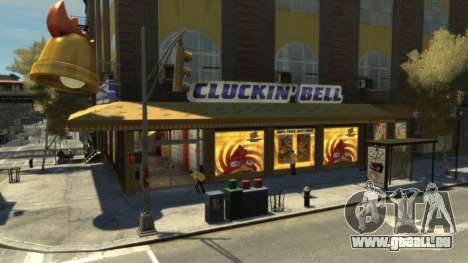 Real Cluckin Bell Interior In Northwood TBoGT für GTA 4