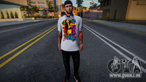 Anuel AA White T-Shirt für GTA San Andreas