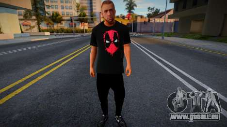 Un homme en T-shirt Deadpool pour GTA San Andreas