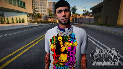 Anuel AA White T-Shirt für GTA San Andreas