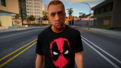 Un homme en T-shirt Deadpool pour GTA San Andreas