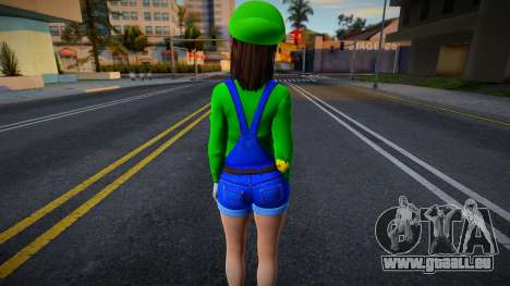 DOAXVV Tsukushi - Super Luigi Outfit v2 für GTA San Andreas