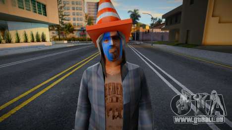 Homme sans-abri avec un cône sur la tête pour GTA San Andreas