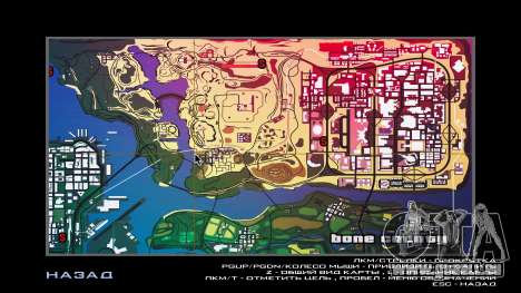 Carte des couleurs pour GTA San Andreas