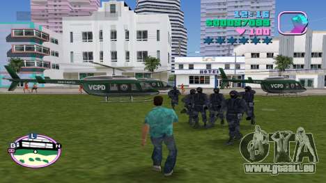Garde du corps SWAT avec hélicoptère pour GTA Vice City