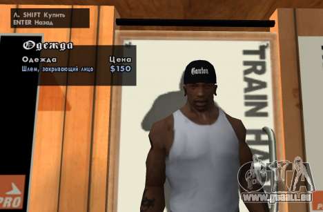 Casquette Ganton noire pour GTA San Andreas