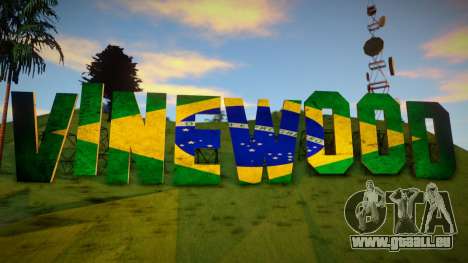 Vinewood Sign Brazilian Flag für GTA San Andreas