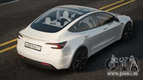 Tesla Model 3 [White] pour GTA San Andreas