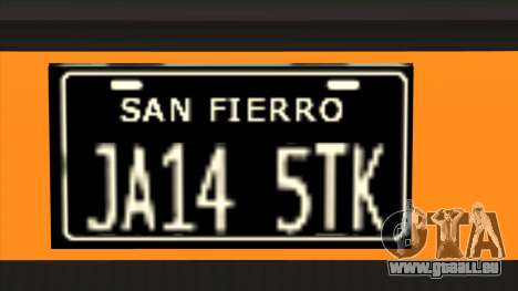 Vehicle.txd-Datei mit schwarzen Kennzeichen und  für GTA San Andreas